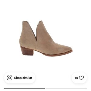 Free People Tan Ankle Booties with V-Cut Design
